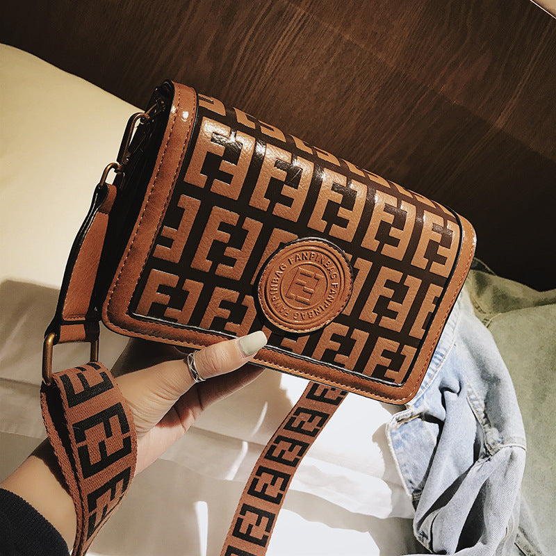 Vintage Mori Style Small Square Bag Wide Strap Crossbody Bag