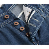 Men Distressed Jeans Man Ripped Jean Destrudenim Pants Men's Straight Library