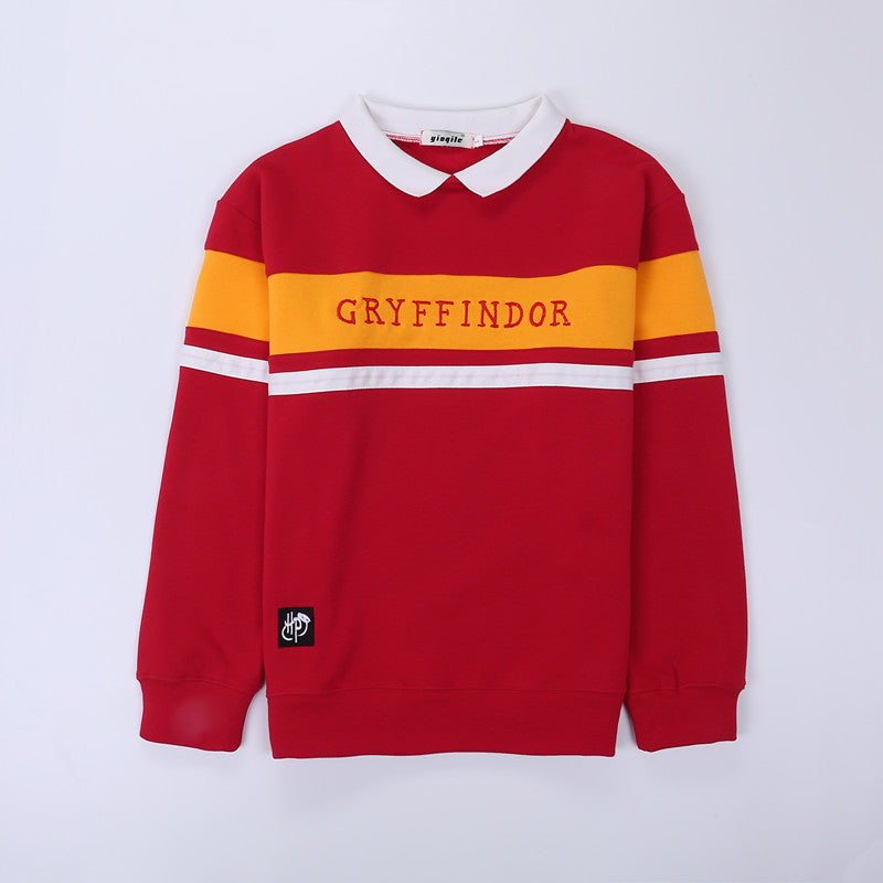 Slytherin Hoodie for Men Harry Potter College Stripe Series Stitching Letter Embroidery Loose Sweater plus Size Retro Sports