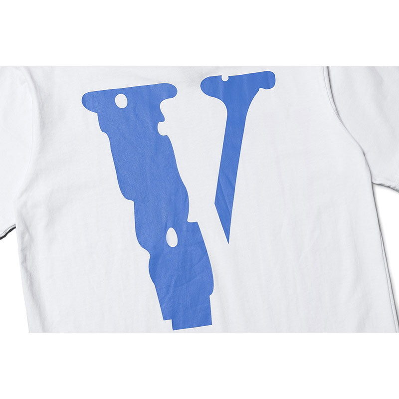 Vlone Men's Clothing Print Loose Male and Female Couple Short Sleeve Tshirt