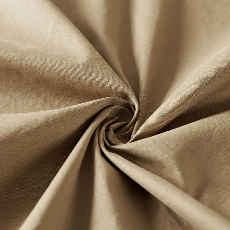 Military Pure Color Pocket Men Short Sleeve Slim Fit Shirt Pilot Cotton Shirts Air Force Shirt Summer Workwear Men's Short-Sleeved Shirt Outdoor Large Size Casual Pure Cotton Shirt Men