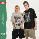 Men's Summer Retro plus Size Loose Top Casual Art Style Short Sleeve T-shirt Men's Top