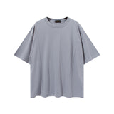 Men's Summer Large Size Loose Retro Sports Top Short Sleeve Solid Color T-shirt Men's Men Top