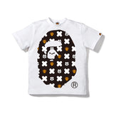 A Ape Print for Kids T Shirt Factory Wholesale 2021ss Boys and Girls Cotton Short Sleeve T-shirt Printing Small and Older Children's Short Sleeve Cute Casual T-shirt