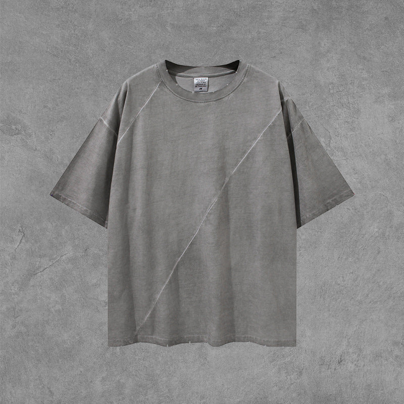 Men's Spring and Summer Short Sleeves Retro Large Size Loose Sports Vest Top T-shirt Men Men Top