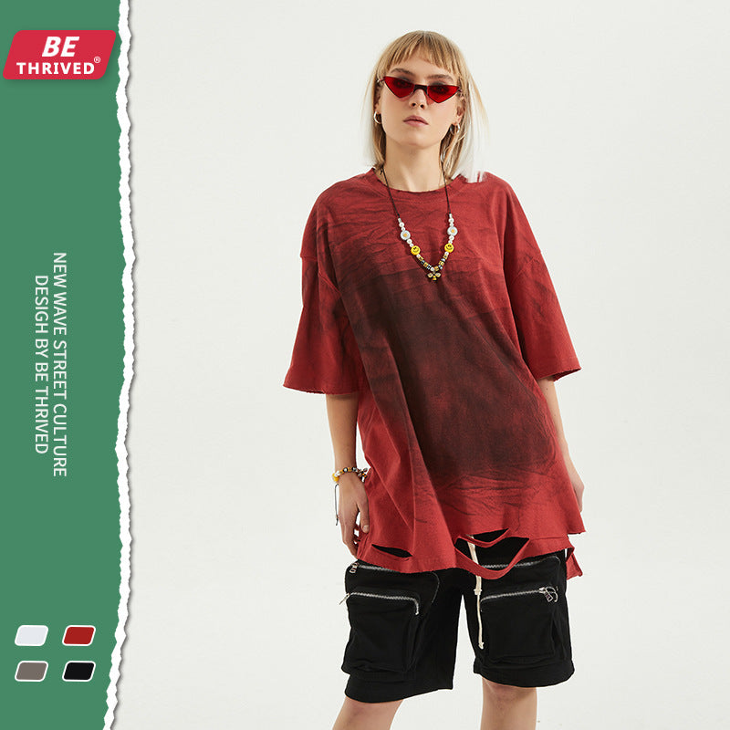 Men's Spring and Summer Short Sleeve plus Size Loose Top Sports Casual Vest T-shirt Men's Top