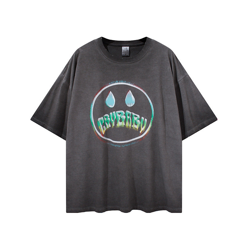 Men's Summer Short Sleeve Large Size Loose Retro Sports Top Vest T-shirt Men's Men Top