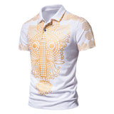 Men Shirt Fashion Slim Fit Shirt Short Sleeve Shirt Large Size Casual Top Men's Fashion Print Short Sleeve Lapel T-shirt Polo Shirt