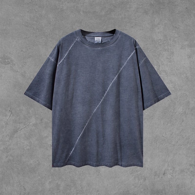 Men's Spring and Summer Short Sleeves Retro Large Size Loose Sports Vest Top T-shirt Men Men Top