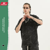 Men's Spring and Summer Large Size Loose Retro Casual Short-Sleeved T-shirt Men Top