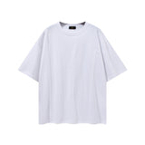 Men's Summer Large Size Loose Retro Sports Top Short Sleeve Solid Color T-shirt Men's Men Top