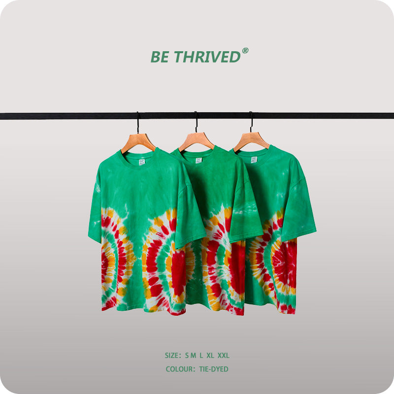 Men's Spring Loose Short Sleeve Large Size Loose Sports Vest Retro T-shirt Men Men Top