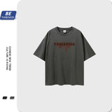 Men's Spring and Summer Large Size Top Loose Short Sleeve Casual Retro Sports T-shirt Men Top