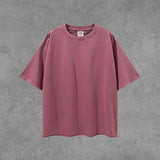 Men's Spring/Summer plus Size Loose Top Retro Sports Short-Sleeved T-shirt Suit Men Top