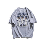 Varsity Jacket for Men Baseball Jackets Short-Sleeved T-shirt Men's Casual Cartoon Baseball Boy Letter Print Loose Sports round Neck