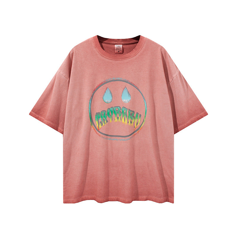 Men's Summer Short Sleeve Large Size Loose Retro Sports Top Vest T-shirt Men's Men Top