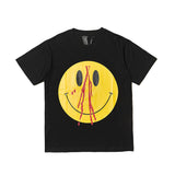 Vlone Men's Clothing Print Loose Male and Female Couple Short Sleeve Tshirt