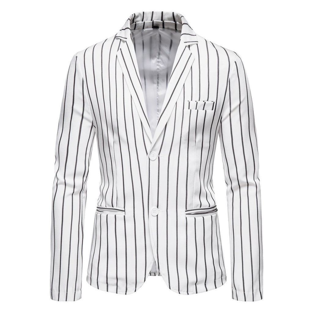 Men's Fall plus Size Suit Jacket Fashionable Striped Two-Button Single Western Jacket Men Winter Outfit