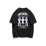 Varsity Jacket for Men Baseball Jackets Short-Sleeved T-shirt Men's Casual Cartoon Baseball Boy Letter Print Loose Sports round Neck