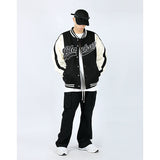 Varsity Baseball Jacket for Men Spring Baseball Uniform Embroidery Stitching Contrast Color Loose Jacket Coat Men