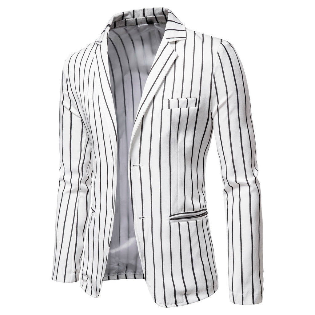 Men's Fall plus Size Suit Jacket Fashionable Striped Two-Button Single Western Jacket Men Winter Outfit