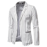 Men's Fall plus Size Suit Jacket Fashionable Striped Two-Button Single Western Jacket Men Winter Outfit