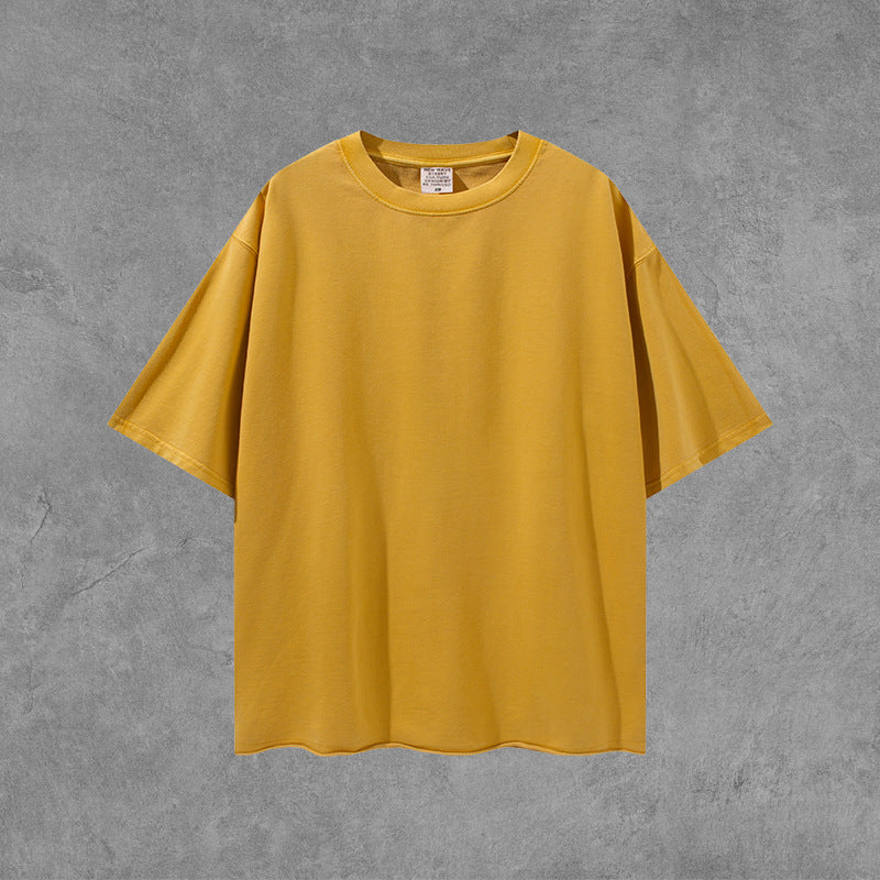 Men's Spring/Summer plus Size Loose Top Retro Sports Short-Sleeved T-shirt Suit Men Top