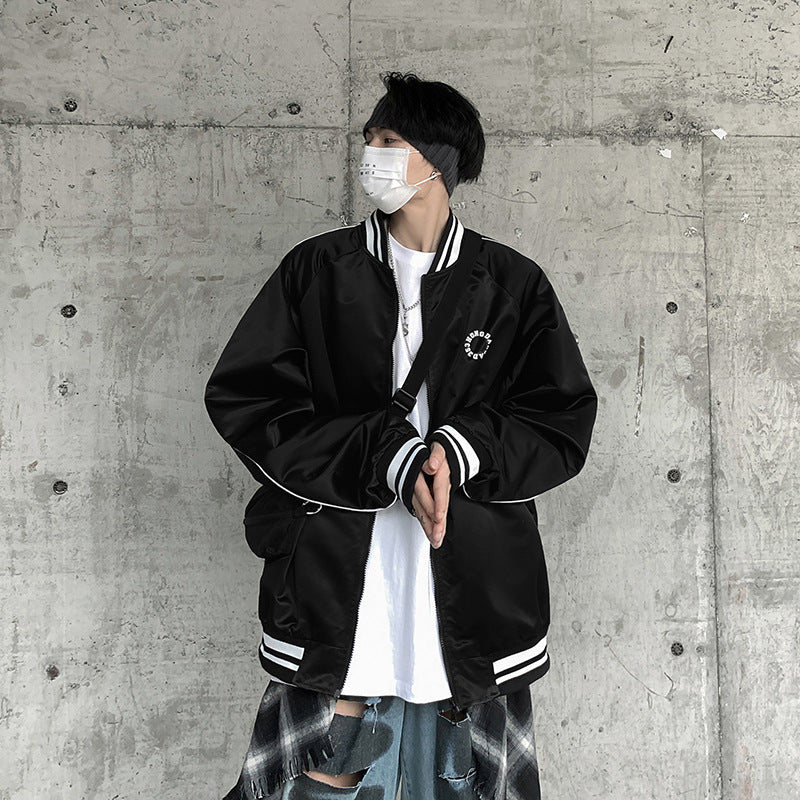 Varsity Jacket for Men Baseball Jackets Men's Spring and Autumn Hip Hop Fashion Letter Print Stand Collar Baseball Uniform plus Size Coat