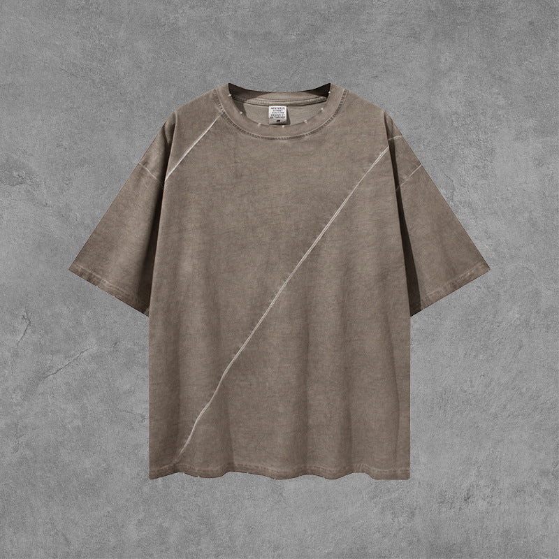 Men's Spring and Summer Short Sleeves Retro Large Size Loose Sports Vest Top T-shirt Men Men Top