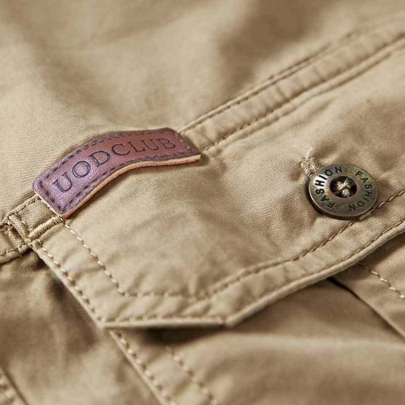 Military Pure Color Pocket Men Short Sleeve Slim Fit Shirt Pilot Cotton Shirts Air Force Shirt Summer Workwear Men's Short-Sleeved Shirt Outdoor Large Size Casual Pure Cotton Shirt Men