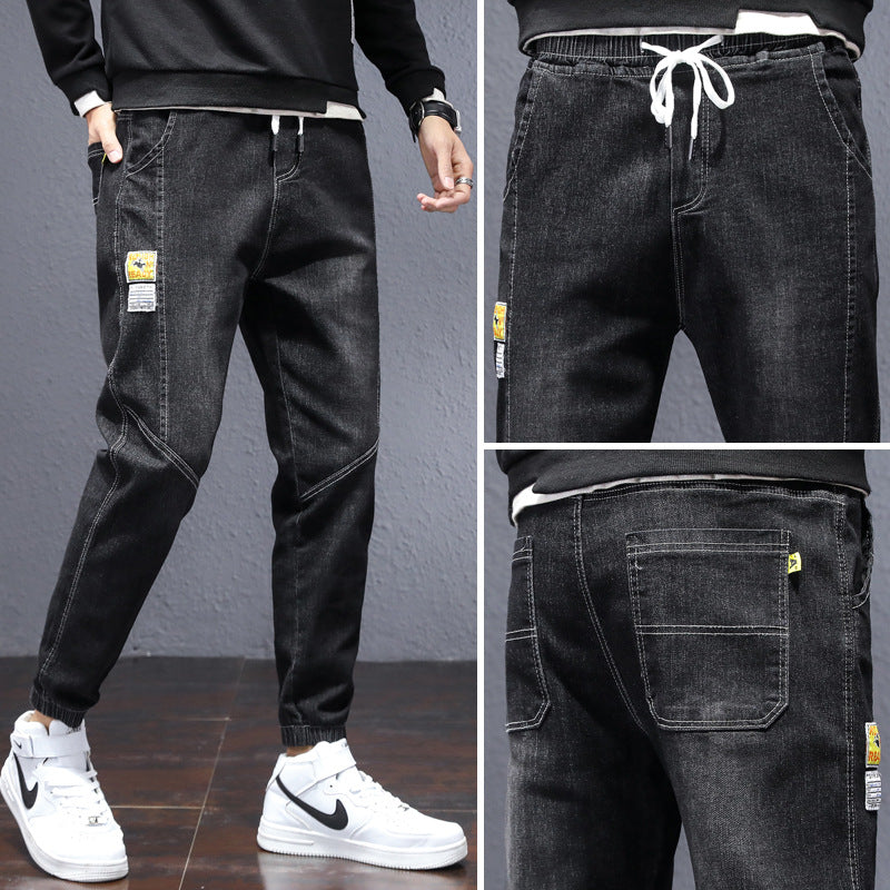 Relaxed Tapered Jean Spring and Autumn Fashion All-Match Casual plus Size Harem Denim