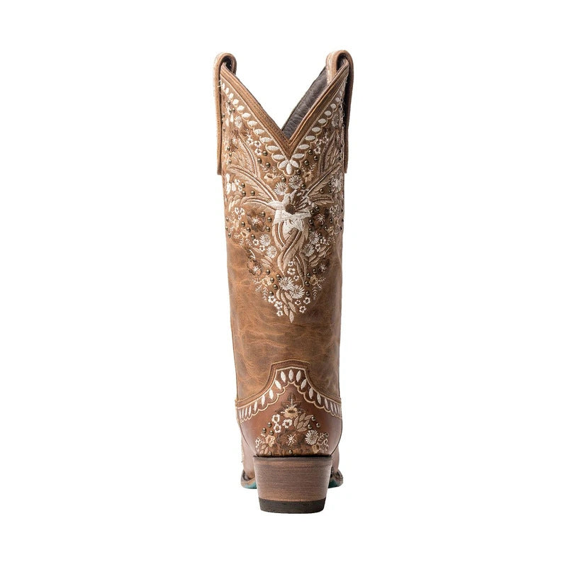 Coachella Ankle Boots Round Toe Brown Viscose Shoes