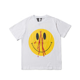 Vlone Men's Clothing Print Loose Male and Female Couple Short Sleeve Tshirt