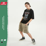 Men's Summer Retro plus Size Loose Top Casual Art Style Short Sleeve T-shirt Men's Top