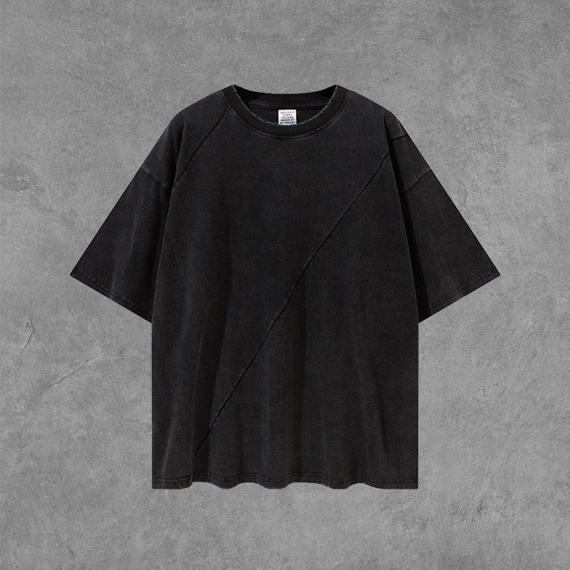 Men's Spring and Summer Short Sleeves Retro Large Size Loose Sports Vest Top T-shirt Men Men Top