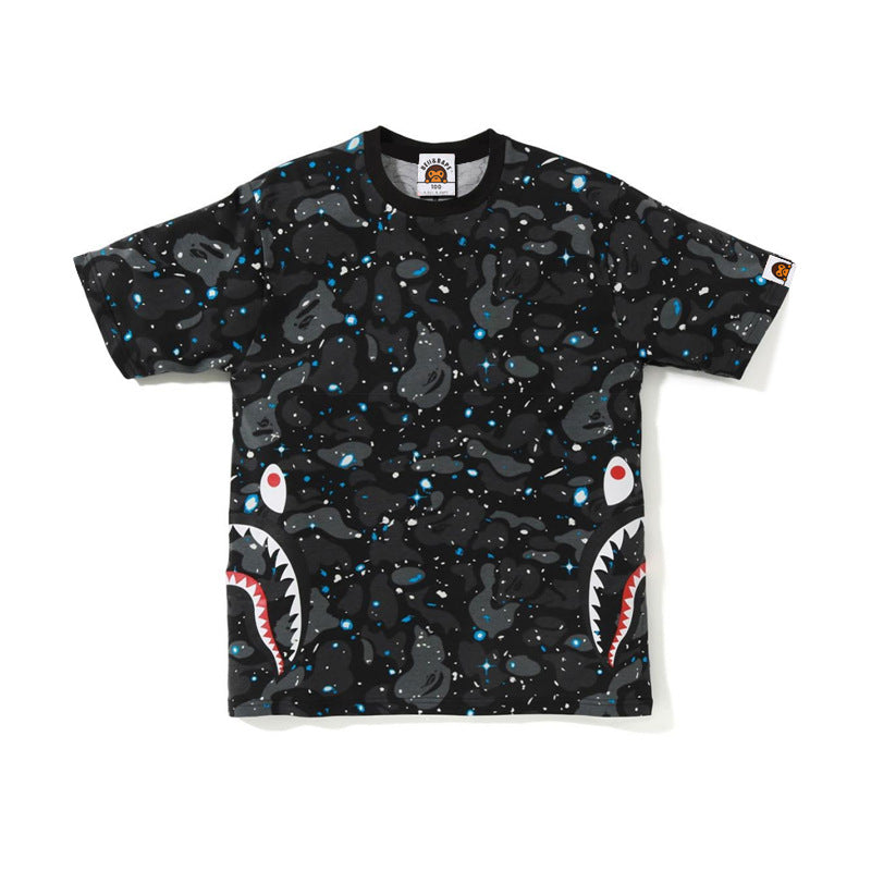 A Ape Print for Kids T Shirt Shark Camouflage Luminous T-shirt Boys and Girls Cotton Short Sleeve