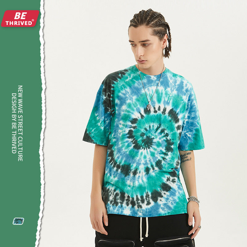 Men's Summer plus Size Loose Sports and Leisure Top Vest Retro Short Sleeve T-shirt Men Top