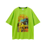 Men's Spring and Summer Short Sleeves plus Size Vest Loose Retro Sports T-shirt Men Top