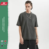 Men's Summer New Patchwork Loose Short-Sleeved Top Sports Casual Retro T-shirt Men's Men's Top