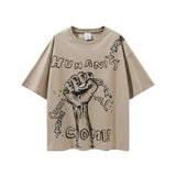 Men's Spring and Summer plus Size Loose Top Short-Sleeved Retro Sports T-shirt Men Top