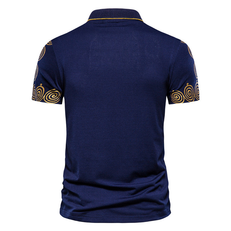 Men Shirt Fashion Slim Fit Shirt Short Sleeve Shirt Large Size Casual Top Men's Fashion Print Short Sleeve Lapel T-shirt Polo Shirt