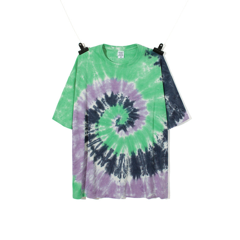 Men's Spring and Summer plus Size Loose Leisure Sports Retro Top T-shirt with Short Sleeves Male Infmen Top