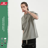 Men's Summer plus Size Vest Retro Sports Casual Top Loose Short-Sleeved T-shirt Men's Men's Top