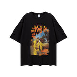 Men's Spring and Summer Short Sleeves plus Size Vest Loose Retro Sports T-shirt Men Top