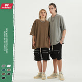 Men's Summer plus Size Vest Retro Sports Casual Top Loose Short-Sleeved T-shirt Men's Men's Top