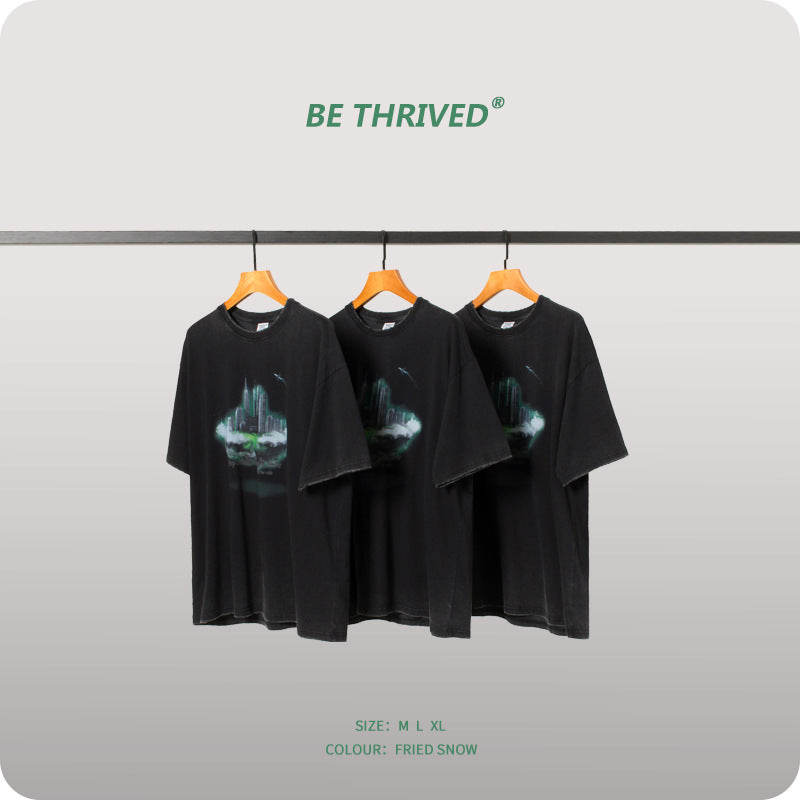 Men's Spring/Summer plus Size Camouflage Retro Sports Casual Short-Sleeved Top Vest T-shirt Men's Men Top