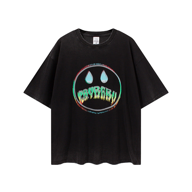 Men's Summer Short Sleeve Large Size Loose Retro Sports Top Vest T-shirt Men's Men Top