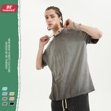 Men's Retro T-shirt High Street plus Size Loose Sports and Leisure Short Sleeve Infmen Top