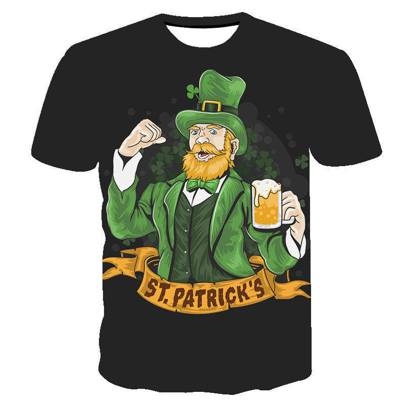 Saint Patrick's Day Closing Holiday Sweatshirt Digital 3D Printed Leisure Pullover T-shirt Men