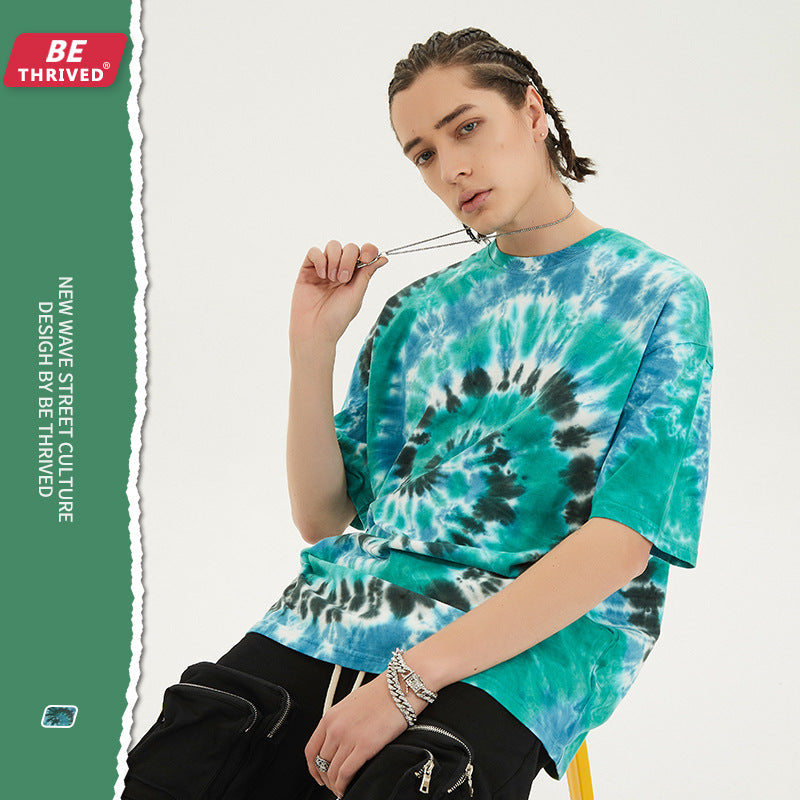 Men's Summer plus Size Loose Sports and Leisure Top Vest Retro Short Sleeve T-shirt Men Top